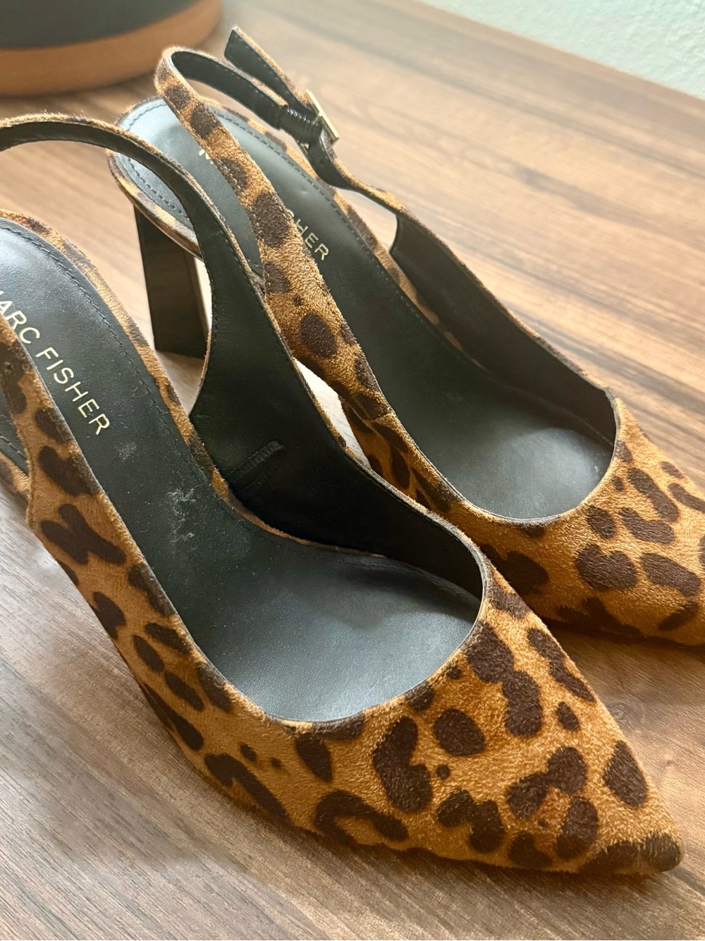 Marc Fisher Leopard-Print Pointed Slingback Pumps